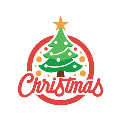 Naklejka premium Modern Christmas Tree Logo Design for Holiday Branding and Festive Decoration
