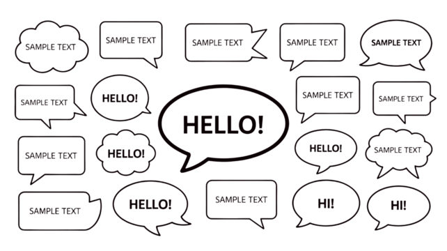 Modern speech bubbles set for communication and messages, add your text to create a vibrant conversation for digital marketing and social media designs