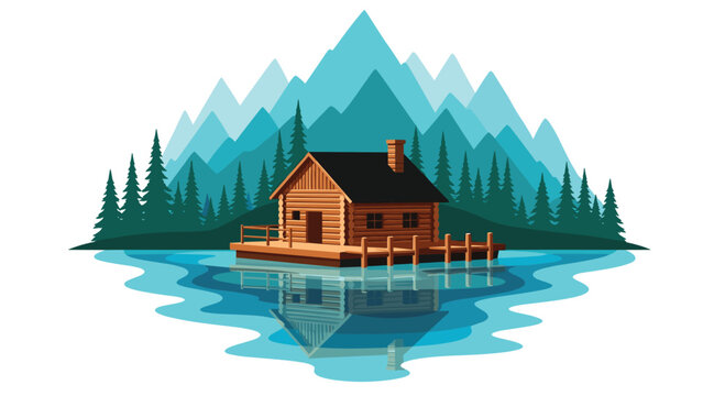 A charming log cabin retreat, surrounded by majestic mountains and tranquil lake waters, perfect for relaxation and nature lovers