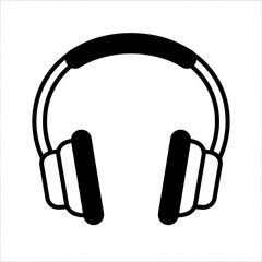 Fototapeta premium Black and white minimalist illustration of over-ear headphones