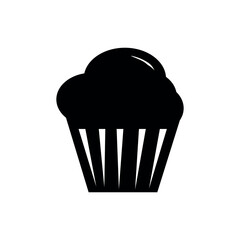 Simple black frosted  cupcake silhouette