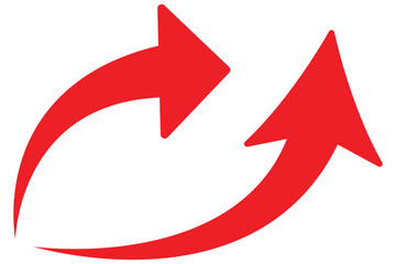 Curved arrow. red curved arrow icon. Curved arrows set with directional icons. curved arrow icon for website, design, logo, app, UI.