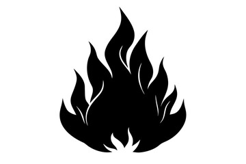 Flame and fire black icon, Fire flame silhouette art

