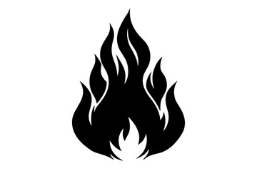 Flame and fire black icon, Fire flame silhouette art
