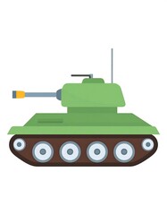 Fototapeta premium Cartoon-style illustration of a green military vehicle