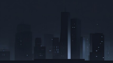 City Blackout Skyline Vector Illustration Modern Minimalist Design Power Outage Banner Concept