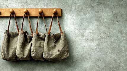 Rustic Wall Display Hanging Cloth Potpourri Sachets In A Workshop