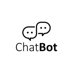 Modern chatbot logo vector design, perfect for messaging apps, technology brands, customer service platforms, or digital communication projects.