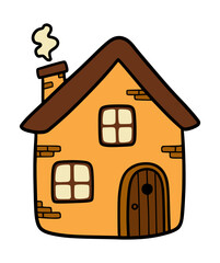 Vector cartoonish rustic house