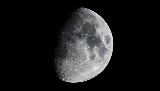 Moon In Growing Phase Waxing Gibbous Taken By Telescope Awesome Details It Was Cared By Me In Processing Mode - Powered by Adobe