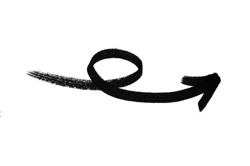 Hand Drawn Curved Arrow Loop – Sketch Marker Arrow