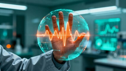 Interactive Display of Health Data with Hand in Lab Setting