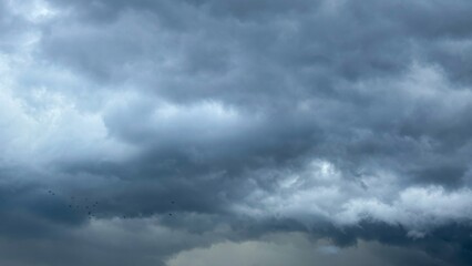 Moody storm clouds swallowed the horizon, whispering tales of Tempest Day, nature's chiaroscuro...