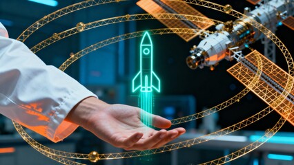 Innovative Space Exploration Augmented Reality Rocket Launch with International Space Station