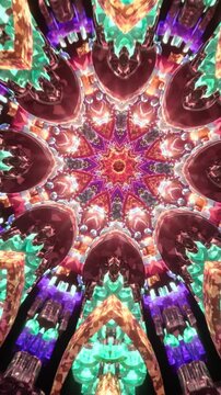 Ornamental mandala sequence with prismatic kaleidoscope transitions guiding attention into a calm inner focus, luxury ornamental aesthetic for spiritual visuals, stage backdrops, and design