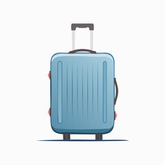 Stylish blue suitcase illustration representing travel vacation and tourism theme