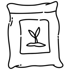 Burlap Sack Bag of Seeds Vector Icon