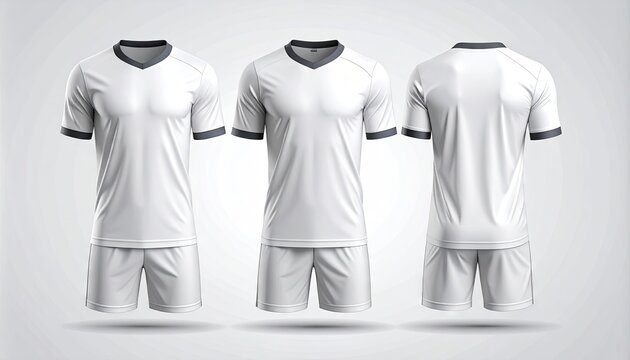 White Soccer Jersey and Shorts Uniform Mockup