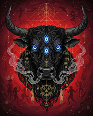 Mystical shamanic spirit of the bull.