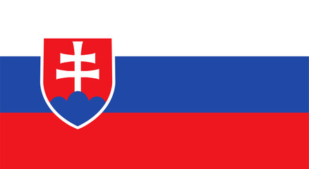 Obraz premium Slovakia flag design. Slovakia national flag Vector illustration. Slovakia official color flag design.