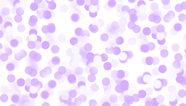 Purple bokeh light garland with glowing bulbs and sparkling dots. Soft festive illumination creating