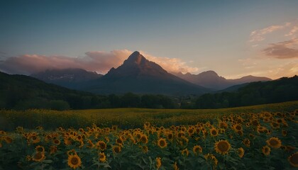 sunset in the mountains