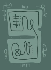 Minimal abstract image for printing. Picture for modern interiors. The picture is painted by hand on a tablet. © neurostructure