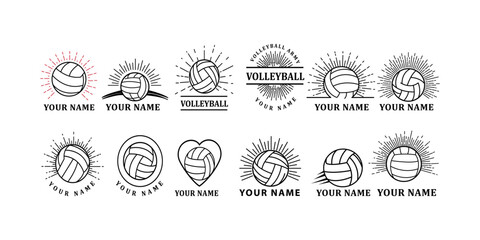 Volleyball Passion Team Logos Custom Designs Sports Graphics Vector Icons Competitive Play Customizable Artwork Ball Art