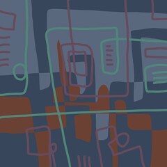 Minimal abstract image for printing. Picture for modern interiors. The picture is painted by hand on a tablet. © neurostructure