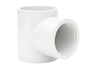 White pvc pipe elbow fitting isolated on transparent background
