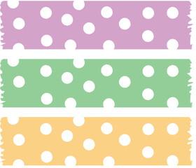 Hand drawn cute pink, green , yellow washi tape 