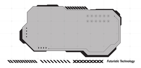 Futuristic HUD text box frames futuristic black element