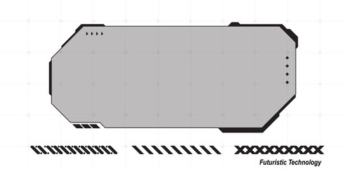 Futuristic HUD text box frames futuristic black element