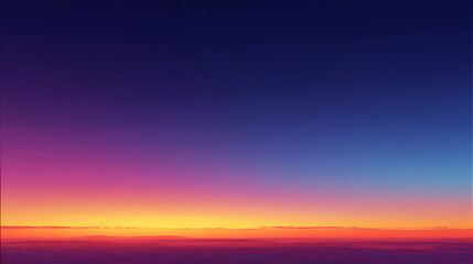 Fototapeta premium An ethereal sunset with vibrant colors. The sky transforms from deep blue to shades of pink, orange, and purple