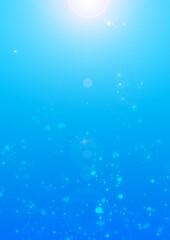 雲ひとつない青空と太陽 縦サイズ