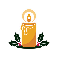 Festive candlelight icon vector on White Background ,Vector Art Illustration on white background.