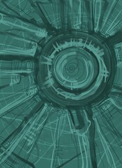 Abstract image for printing. Picture for modern interiors. The picture is painted by hand on a tablet.