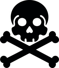 Vector illustration of a skull and crossbones symbol icon