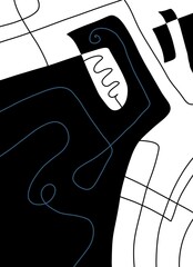 Minimal abstract image for printing. Picture for modern interiors. The picture is painted by hand on a tablet. © neurostructure