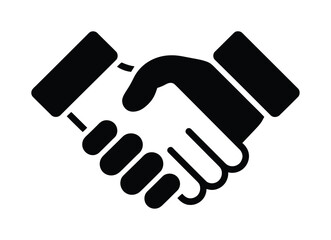 Solid handshake icon business agreement vector illustration
