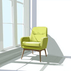 Chair turned toward window light