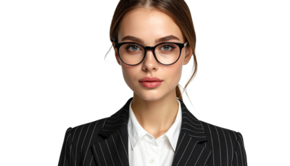 Junge Geschäftsfrau mit einer Brille