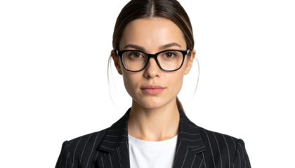 Junge Geschäftsfrau mit einer Brille