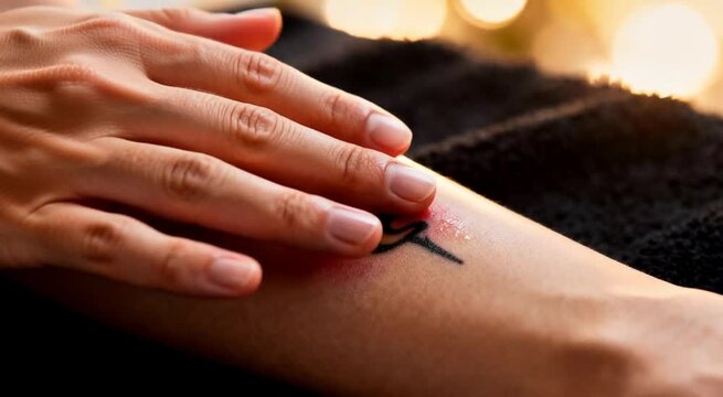 Aplicar crema para tatuajes recientes con toquecitos suaves