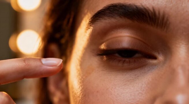 Aplicar suero hidratante en el contorno de ojos con anular