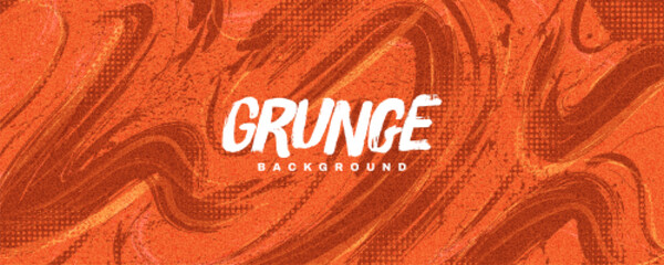 Abstract Grunge Background with Orange Brush Texture. For Sport Banner or Poster Design Elements