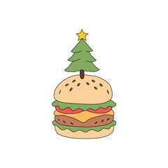 doodle burger pattern background. doodle fast food burger seamless pattern background. seamless pattern of hamburger in doodle style. Seamless Pattern of a Cheese Burger or Hamburger. 