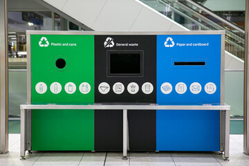 waste containers for waste sorting and recycling 