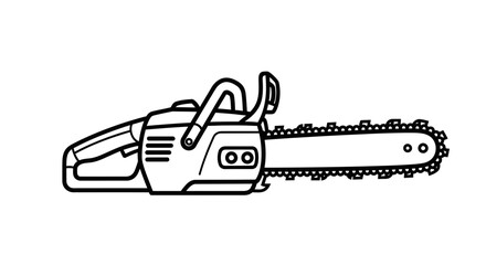 Chainsaw Icon &ndash; Power Tool for Wood Cutting, Forestry, and Carpentry Illustration