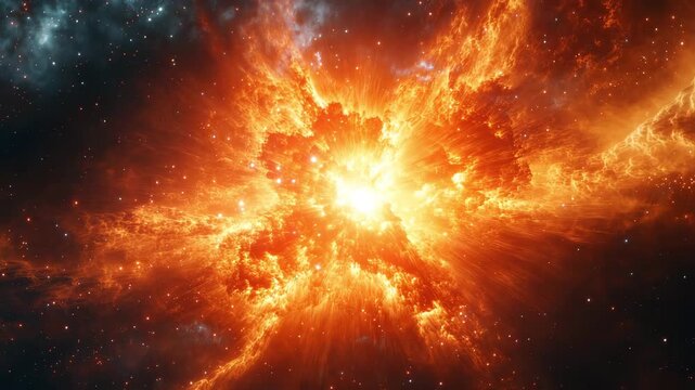 Massive Fiery Supernova Explosion in Deep Space &ndash; Cosmic Energy Burst
